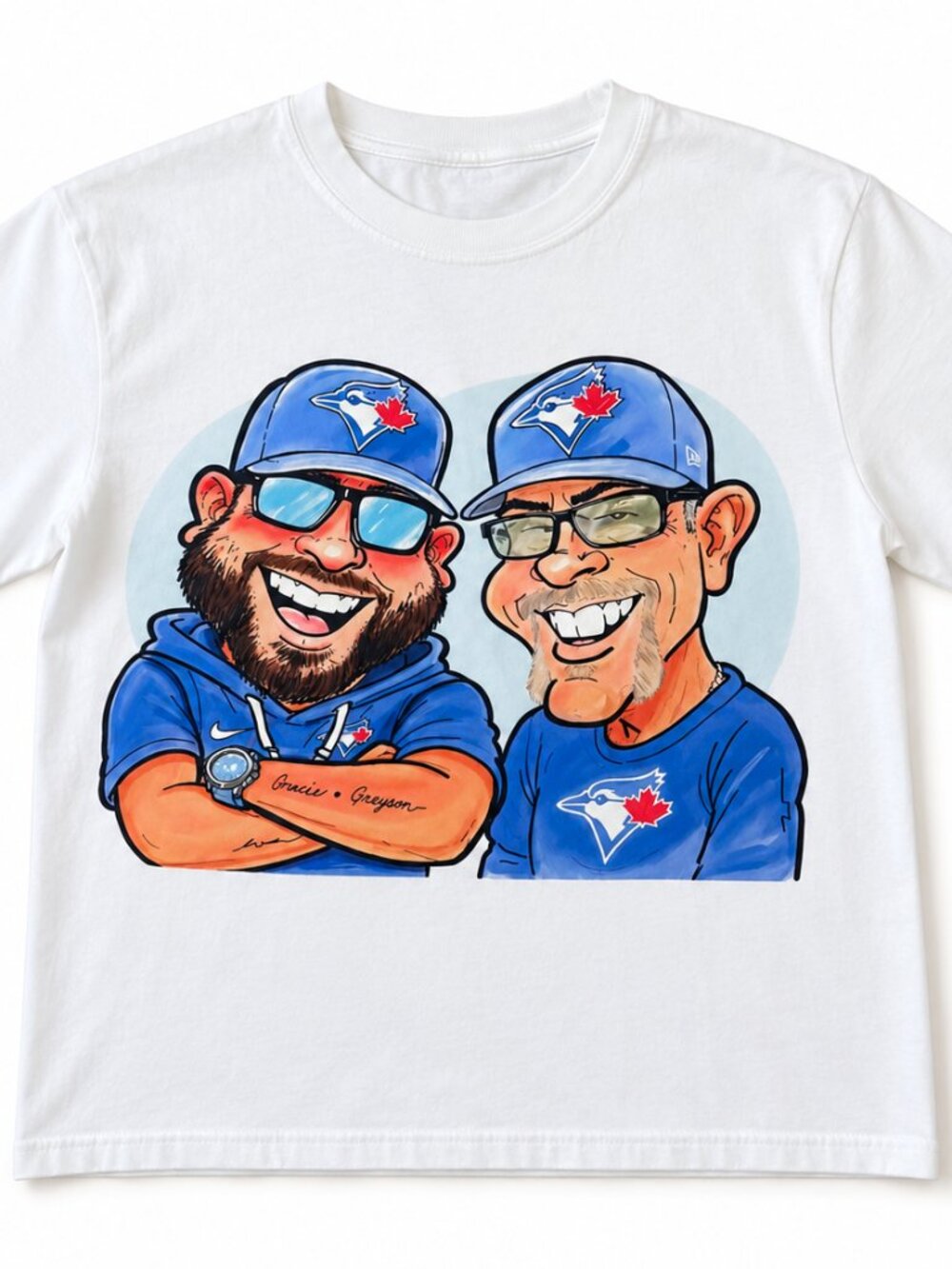 Toronto Blue Jays Hand Drawn Artist Caricature John Schneider Graphic T-Shirt
